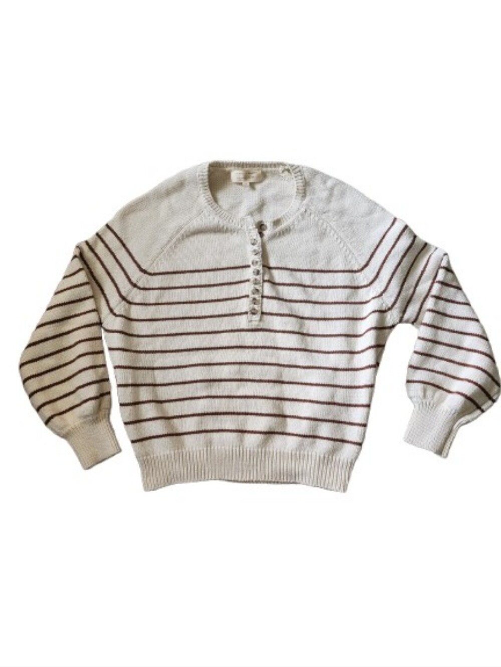 Sezane Leontine Sweater with Brown Stripes